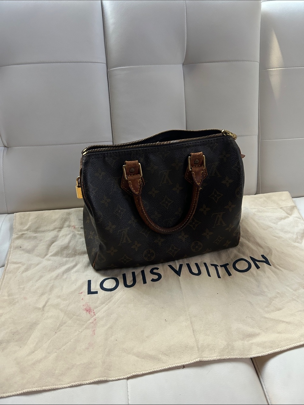 Louis Vuitton Monogram Canvas Top-Handle Satchel in Brown and Gold